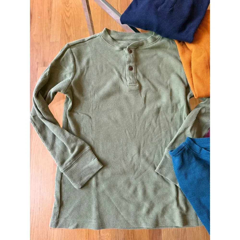 Children's Place Long Sleeve Waffle Shirts Lot of 5 Sz 7/8